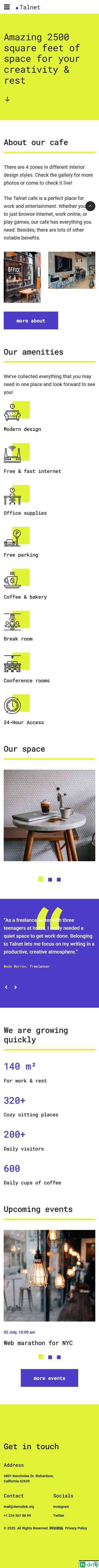 创意商务休闲空间展示网站模板-手机预览